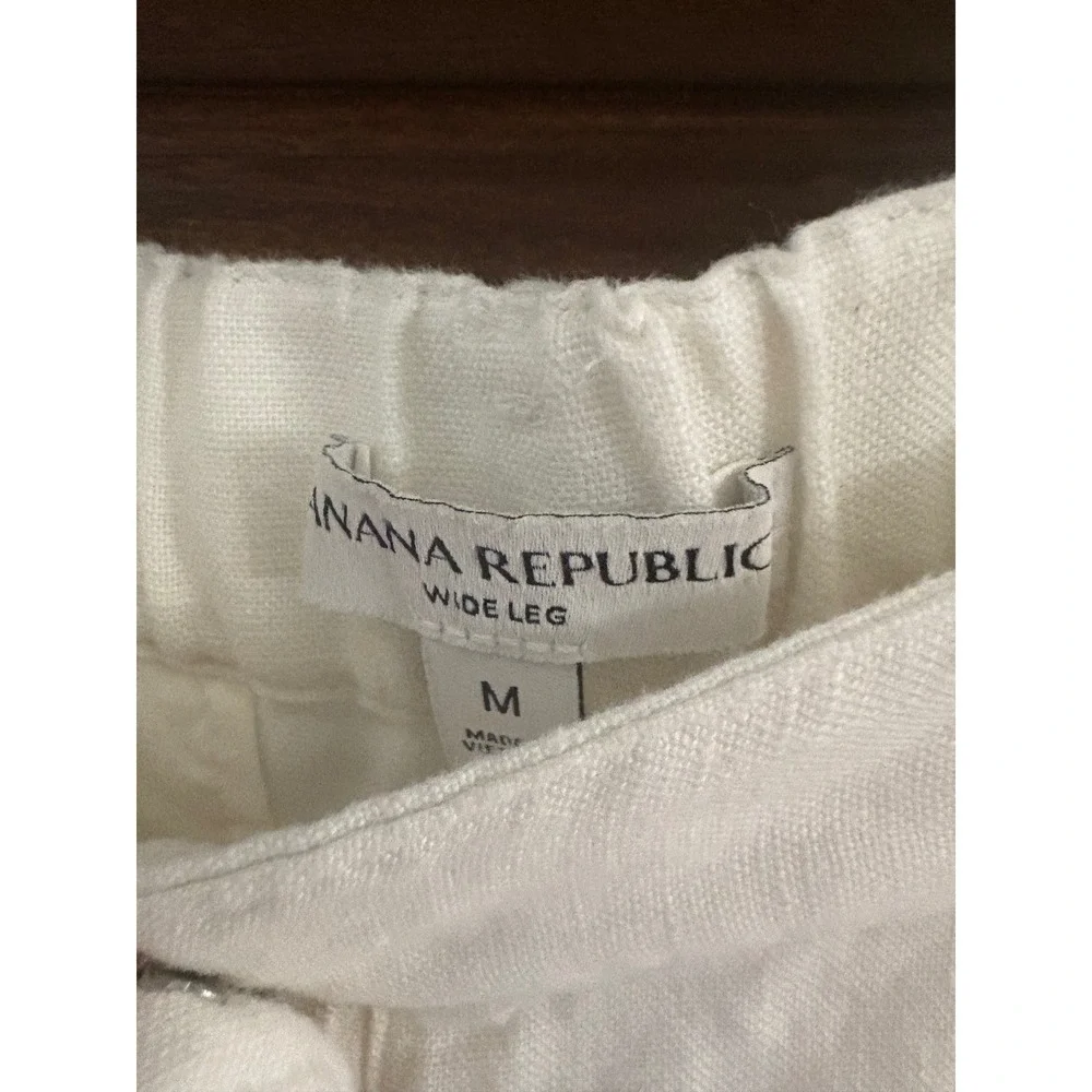 Banana Republic Everyday Wide-Leg Linen Pant Natural Size Medium